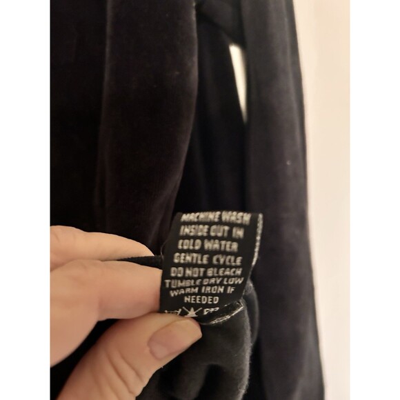 BCBG Y2K  women’s Black velvet Track Suit Front And Back Bling Size M/L Read - Picture 6 of 15